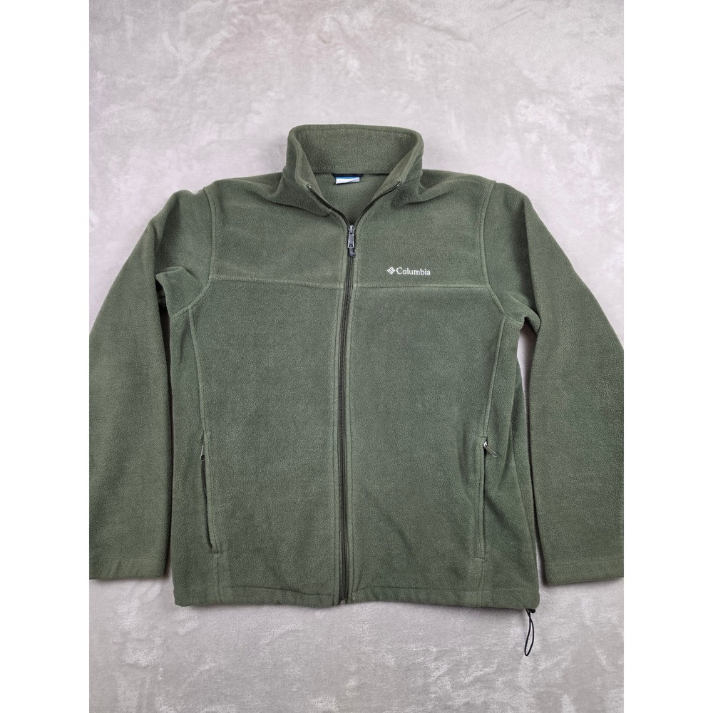 Columbia Fleece Jacket Mens Large Green Full Zip Hiking Outdoor Gorpcore